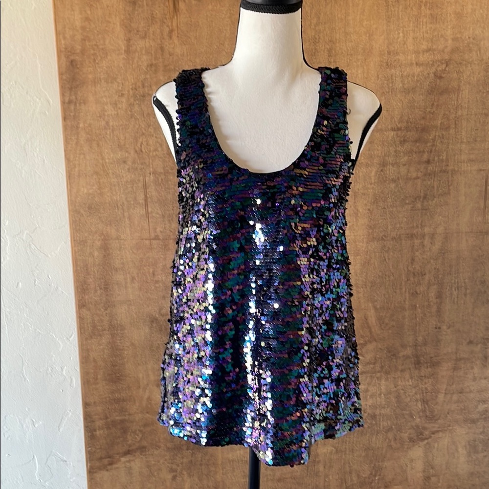 Sequin Sleeveless Top - Multicolor